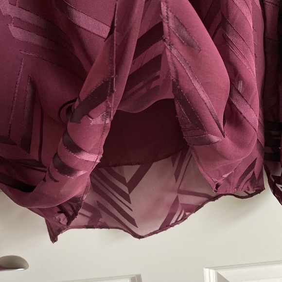 Tich burgundy burnout silk blouse by WHBM - Picture 3 of 3